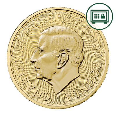 A picture of a 1 oz. Gold Britannia King Charles Effigy Coin (2023) - Secure Storage